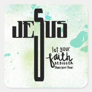 Jesus Word Art Vierkante Sticker
