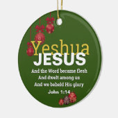 JESUS WORD BECAME FLESH Kerstmis Baubles GREEN Keramisch Ornament (Links)