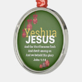 JESUS WORD BECAME FLESH Kerstmis Baubles GREEN Metalen Ornament (Links)