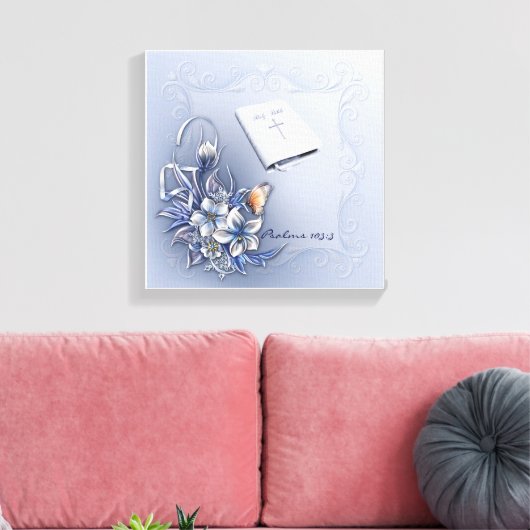 Jesus Word Premium Wrapped Canvas (gloss) (Insitu (Woonkamer))