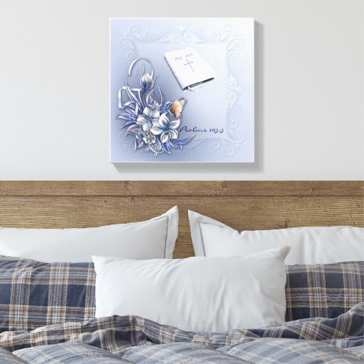 Jesus Word Premium Wrapped Canvas (gloss) (Insitu (Slaapkamer))