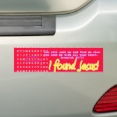 Jesus Word Search Puzzle Bumpersticker (Op auto)