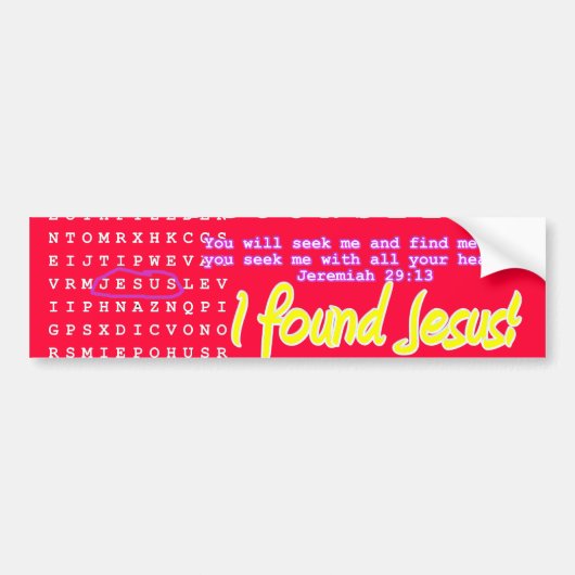 Jesus Word Search Puzzle Bumpersticker (Voorkant)