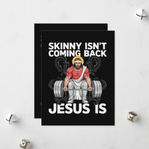 Jesus Workout Gym Slijnt Komt Niet Terug Feestdagenkaart