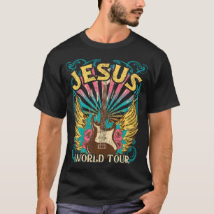 Jesus World Tour Retro 70-80 Rockconcert Gitaar T-shirt