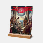 Jesús y los Discípulos: Mateo 19:26 Acryl Bord (Hoek)