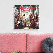 Jesús y los Discípulos: Mateo 19:26 Canvas Afdruk (Insitu (Woonkamer))