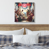 Jesús y los Discípulos: Mateo 19:26 Canvas Afdruk (Insitu (Slaapkamer))