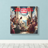 Jesús y los Discípulos: Mateo 19:26 Canvas Afdruk (Insitu (Houten vloer))