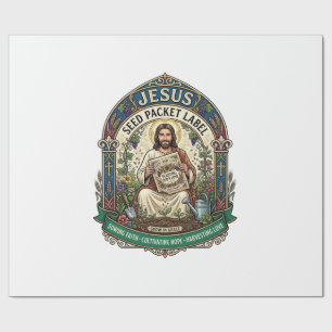 Jesus Zaadpakket Label Jezus Zaadpakket Christelij Cadeaupapier