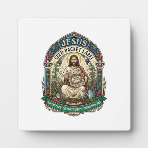 Jesus Zaadpakket Label Jezus Zaadpakket Christelij Fotoplaat