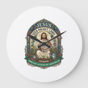 Jesus Zaadpakket Label Jezus Zaadpakket Christelij Grote Klok