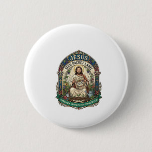 Jesus Zaadpakket Label Jezus Zaadpakket Christelij Ronde Button 5,7 Cm