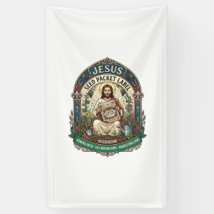 Jesus Zaadpakket Label Jezus Zaadpakket Christelij Spandoek