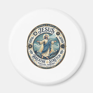Jesus zachte beweging wellness shirt op geloof geb magneet
