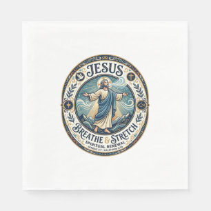 Jesus zachte beweging wellness shirt op geloof geb servet