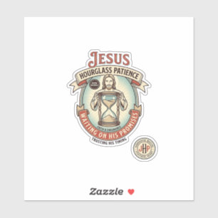 Jesus Zandloper Geduld Jesus Zandloper Geduld Sticker