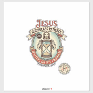 Jesus Zandloper Geduld Jesus Zandloper Geduld  Sticker