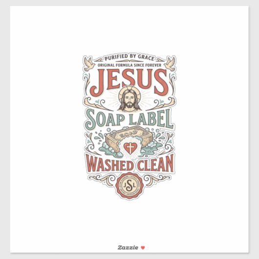 Jesus Zeep Label Gewassen Schoon Jezus Zeep Gewass (Vel)