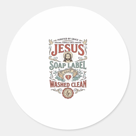 Jesus Zeep Label Gewassen Schoon Jezus Zeep Gewass (Voorkant)