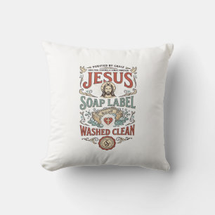 Jesus Zeep Label Gewassen Schoon Jezus Zeep Gewass Kussen