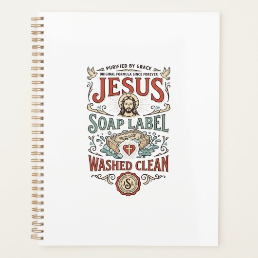 Jesus Zeep Label Gewassen Schoon Jezus Zeep Gewass Planner (Voorkant)