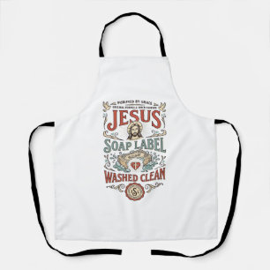 Jesus Zeep Label Gewassen Schoon Jezus Zeep Gewass Schort