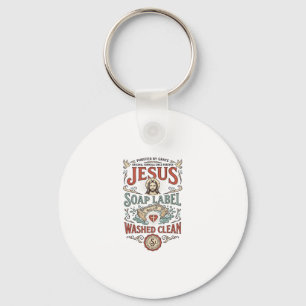 Jesus Zeep Label Gewassen Schoon Jezus Zeep Gewass Sleutelhanger