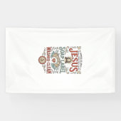 Jesus Zeep Label Gewassen Schoon Jezus Zeep Gewass Spandoek (Horizontaal)