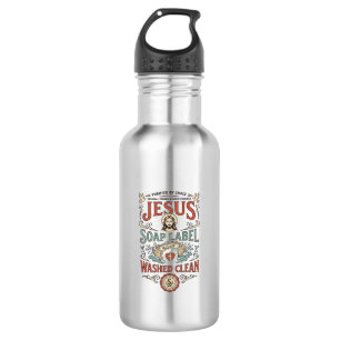 Jesus zeep label gewassen schoon Jezus zeep gewass Waterfles
