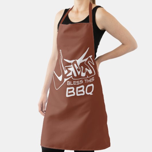 Jesus Zegen Deze BBQ Terracotta Schort (Insitu)