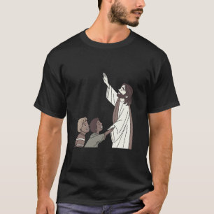 Jesus Zegenende Kinderen Cartoon T-shirt