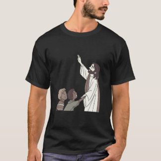 Jesus Zegenende Kinderen Cartoon T-shirt