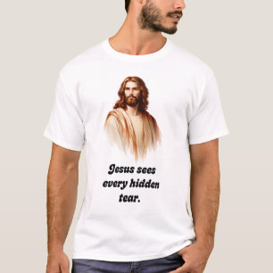 Jesus Ziet Elke Verborgen Traan T-Shirt