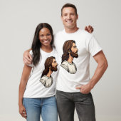Jesus Zijprofiel Vintage Gravure T-shirt 2 (Unisex)