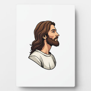 Jesus Zijprofiel Vintage Gravure T-shirt 2 Fotoplaat