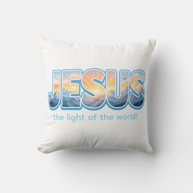 Jesus Zonsopgang Kussen (Voorkant)