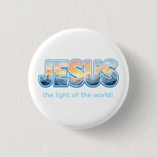 Jesus Zonsopgang Ronde Button 3,2 Cm (Voorkant)
