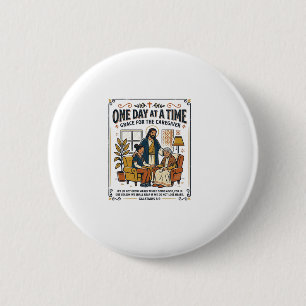Jesus zorgt voor ouder wordende ouders Grafische T Ronde Button 5,7 Cm