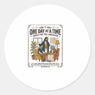 Jesus zorgt voor ouder wordende ouders Grafische T Ronde Sticker