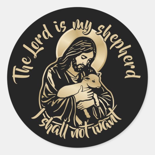 Jesus Zorgzame Herder Ronde Sticker (Voorkant)
