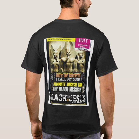JESUS ZWART EGYPTE Basic Donker T-shirt (Achterkant)