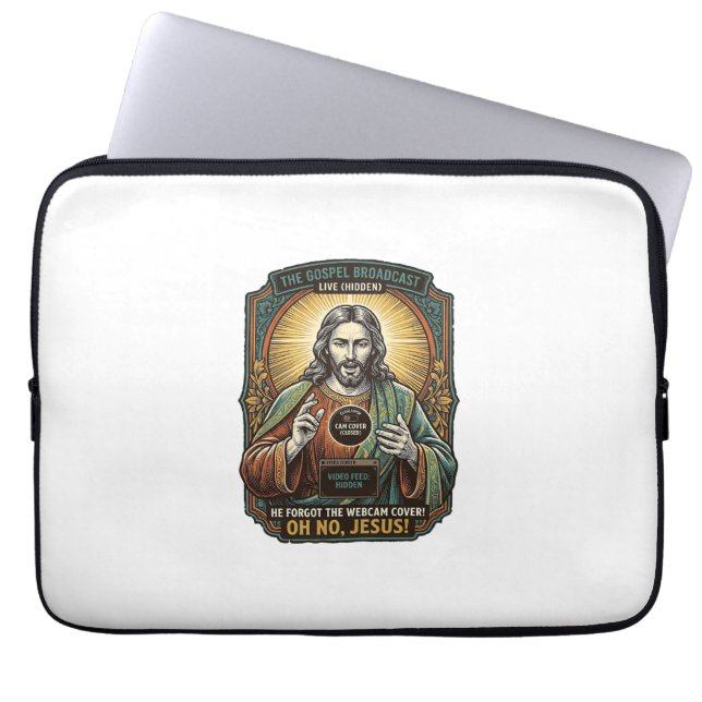 Jesus Zwart Scherm Vergeten Webcam Hoes Virtueel  (Voorkant)