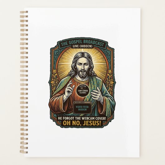 Jesus Zwart Scherm Vergeten Webcam Hoes Virtueel Planner (Voorkant)