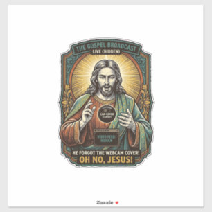 Jesus Zwart Scherm Vergeten Webcam Hoes Virtueel  Sticker