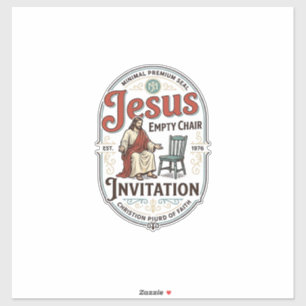 Jesusbijeenkomst lege stoel uitnodiging Jesus lege Sticker