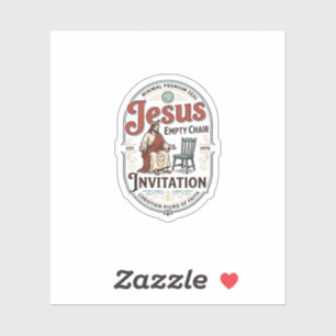 Jesusbijeenkomst lege stoel uitnodiging Jesus lege Sticker