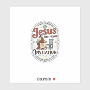 Jesusbijeenkomst lege stoel uitnodiging Jesus lege Sticker