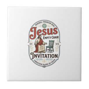 Jesusbijeenkomst lege stoel uitnodiging Jesus lege Tegeltje