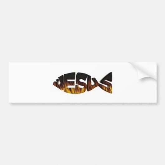 jesusfirefachtig bumpersticker (Voorkant)